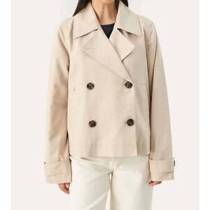 NEW PART TWO sifs short trench jacket in white pepper